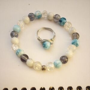 Beaded Bracelet and Ring Set